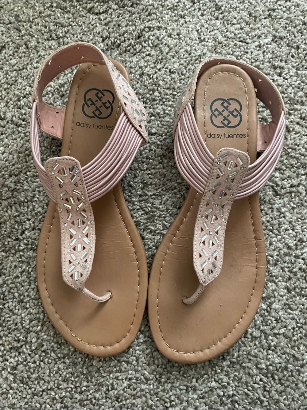 Pink Strappy Sandals Daisy Fuentes Size 8